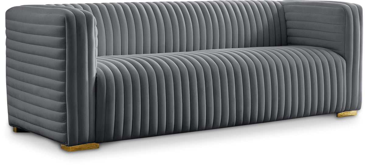 Ravish Grey Velvet Sofa
