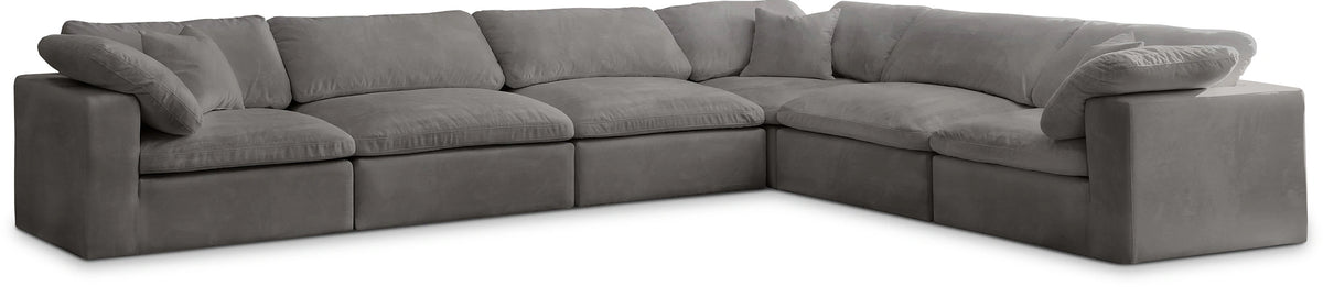 Cozy Grey Velvet Cloud Modular Sectional