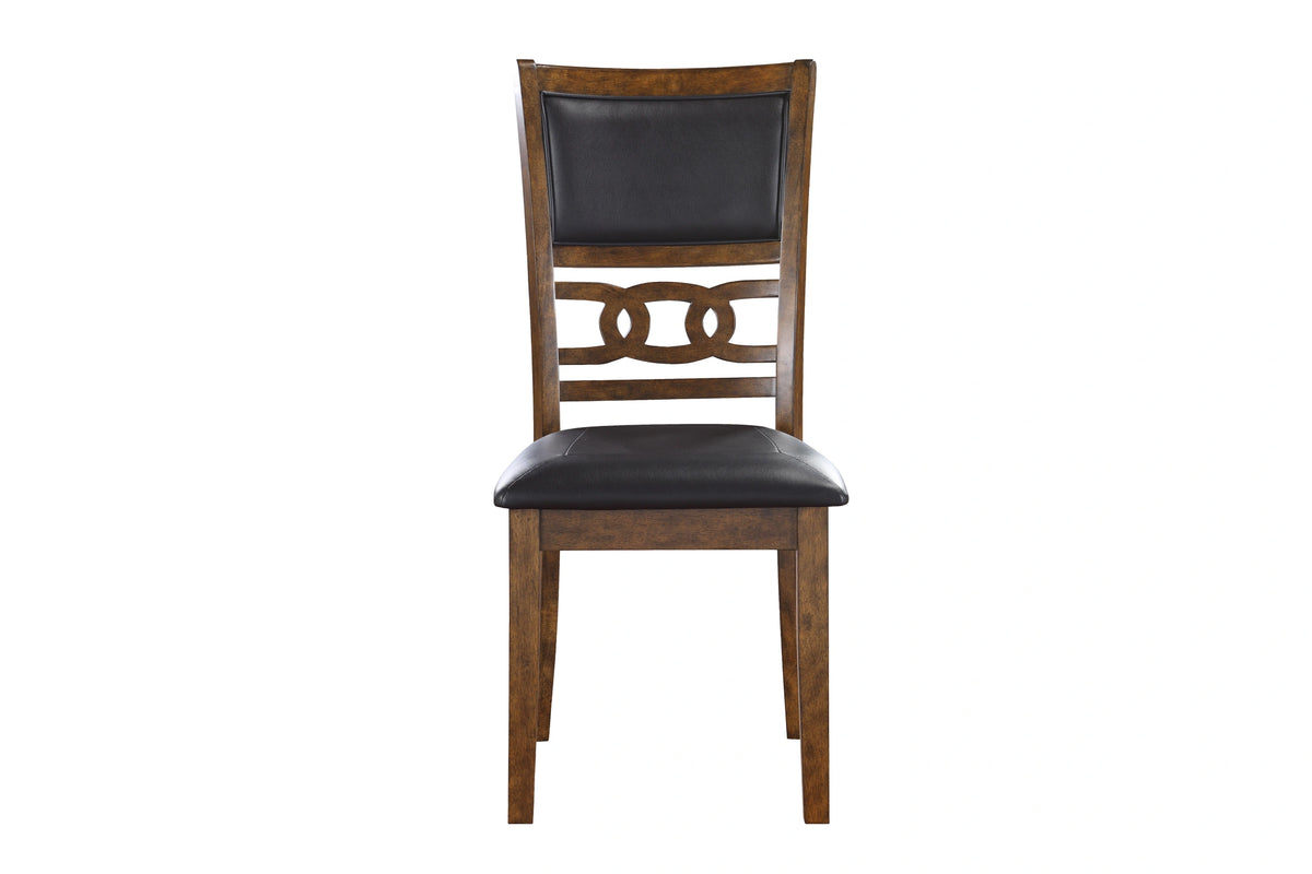 Gia 5 Pc 47" Round Dining Table & 4 Chairs-Brown