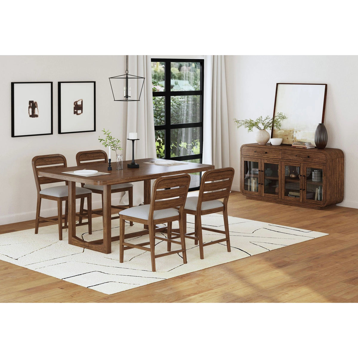Glinda Dining Set in Brown
