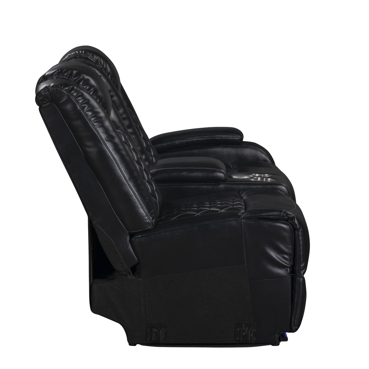 Orion Ii Raf Console Loveseat W/1 Recliner-Black