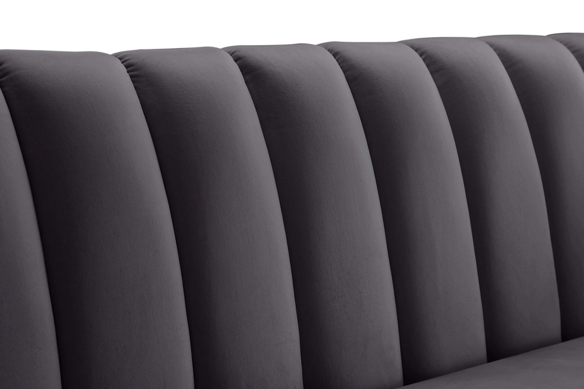 Dixie Grey Velvet Sofa