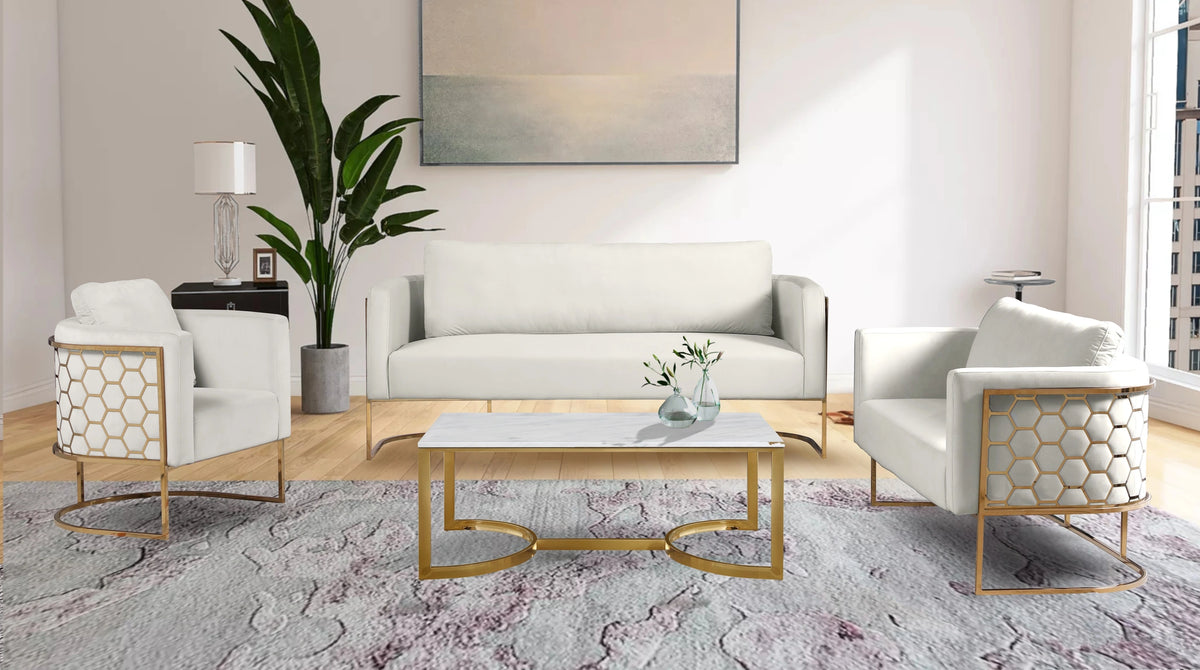 Casa Cream Velvet Loveseat