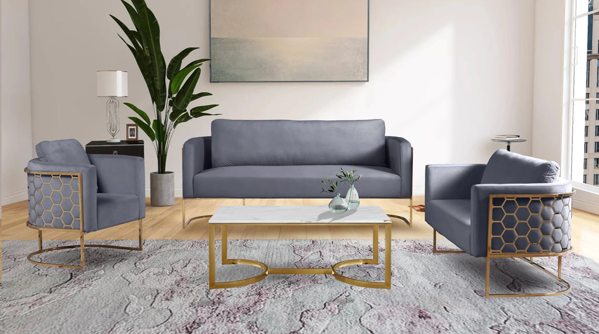 Casa Grey Velvet Loveseat