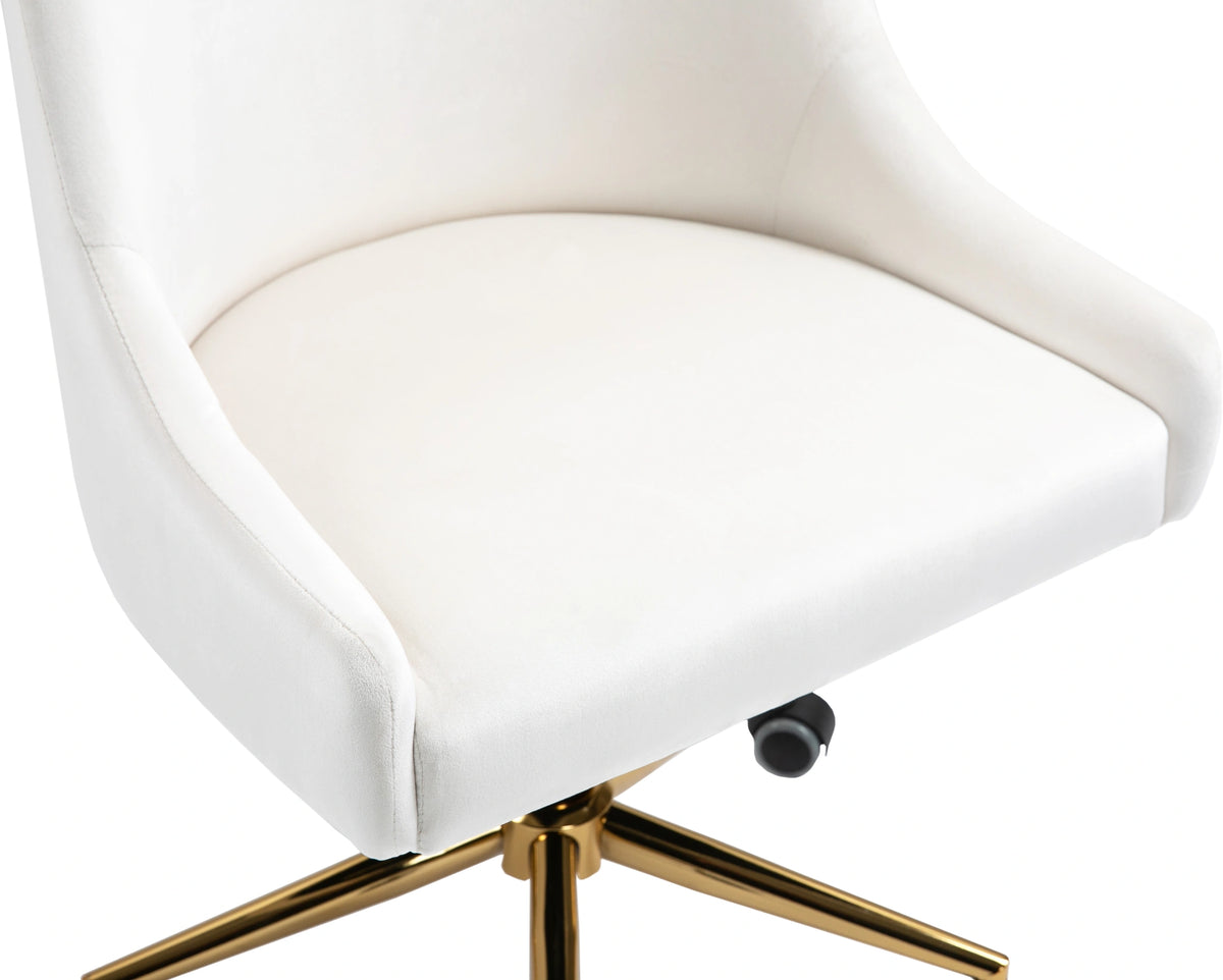 Karina Cream Velvet Office Chair