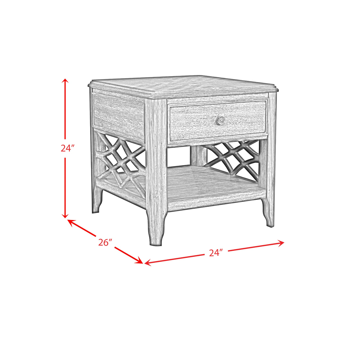 Phillipe 3PC Occasional Table Set in Cherry-Coffee Table & Two End Table