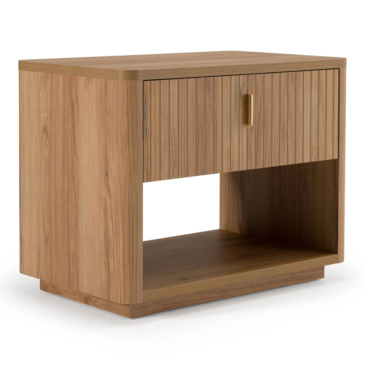 Harris + Roma - Modern Off-White Fabric + Oak 4-Piece Bedroom Set