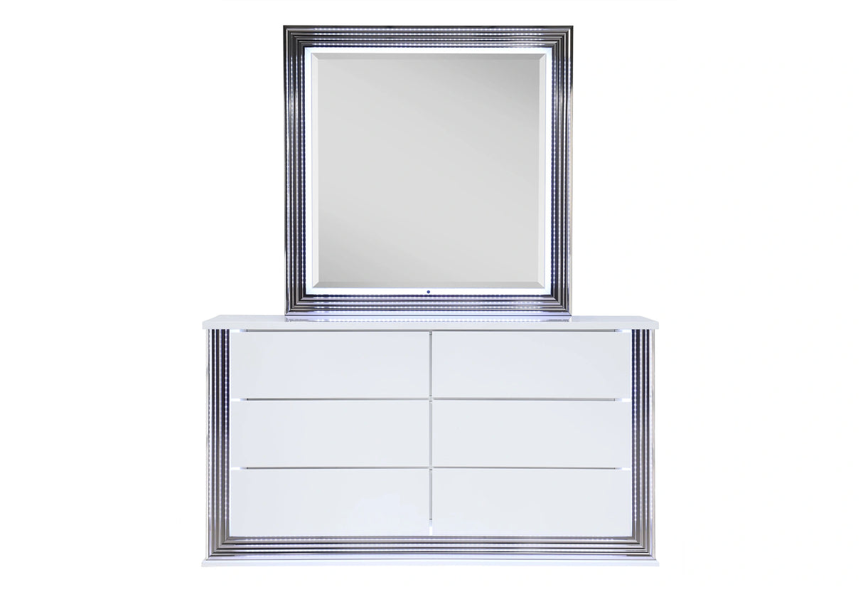 Ylime Smooth White Mirror with LED