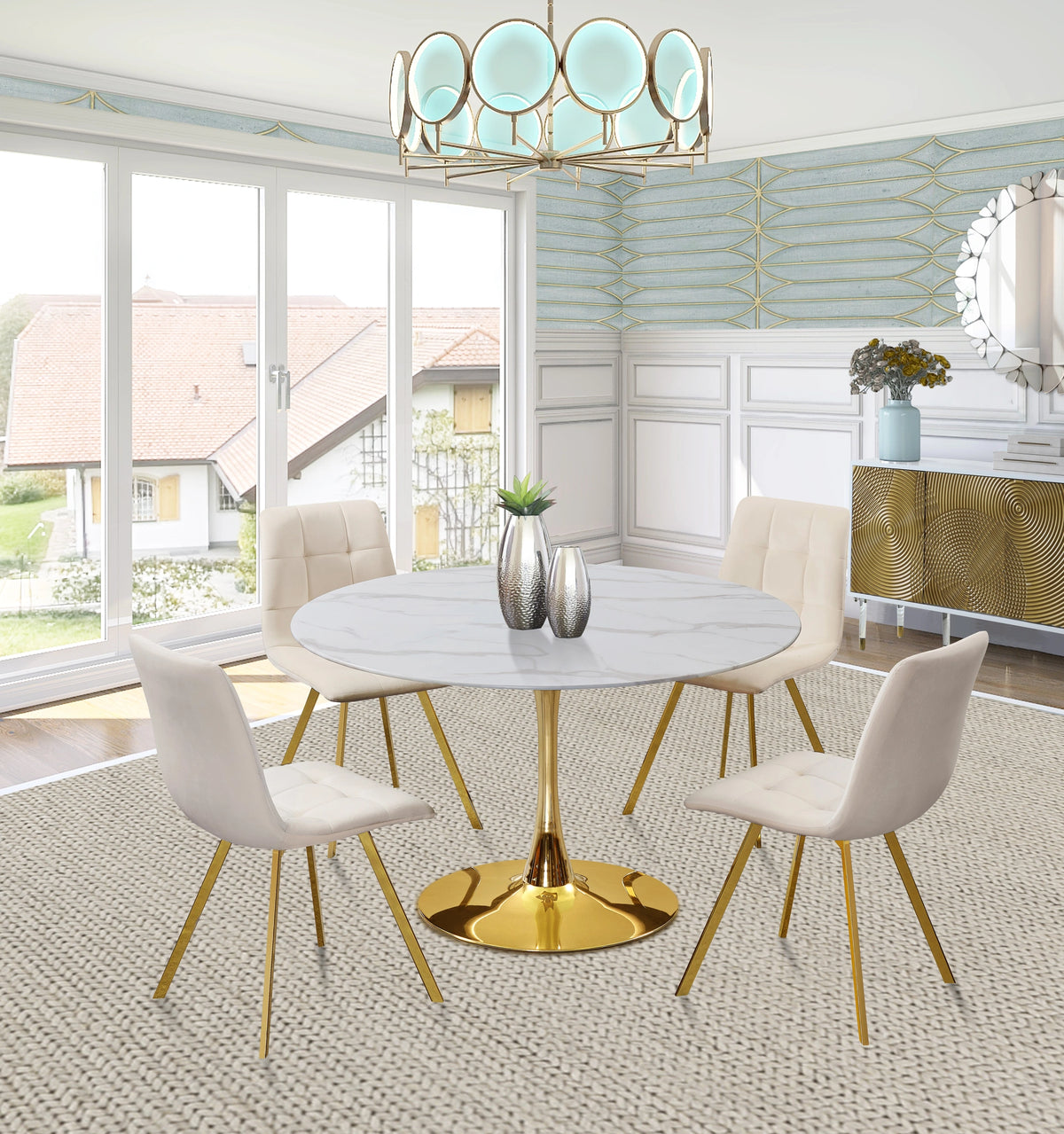 Annie Cream Velvet Dining Chair