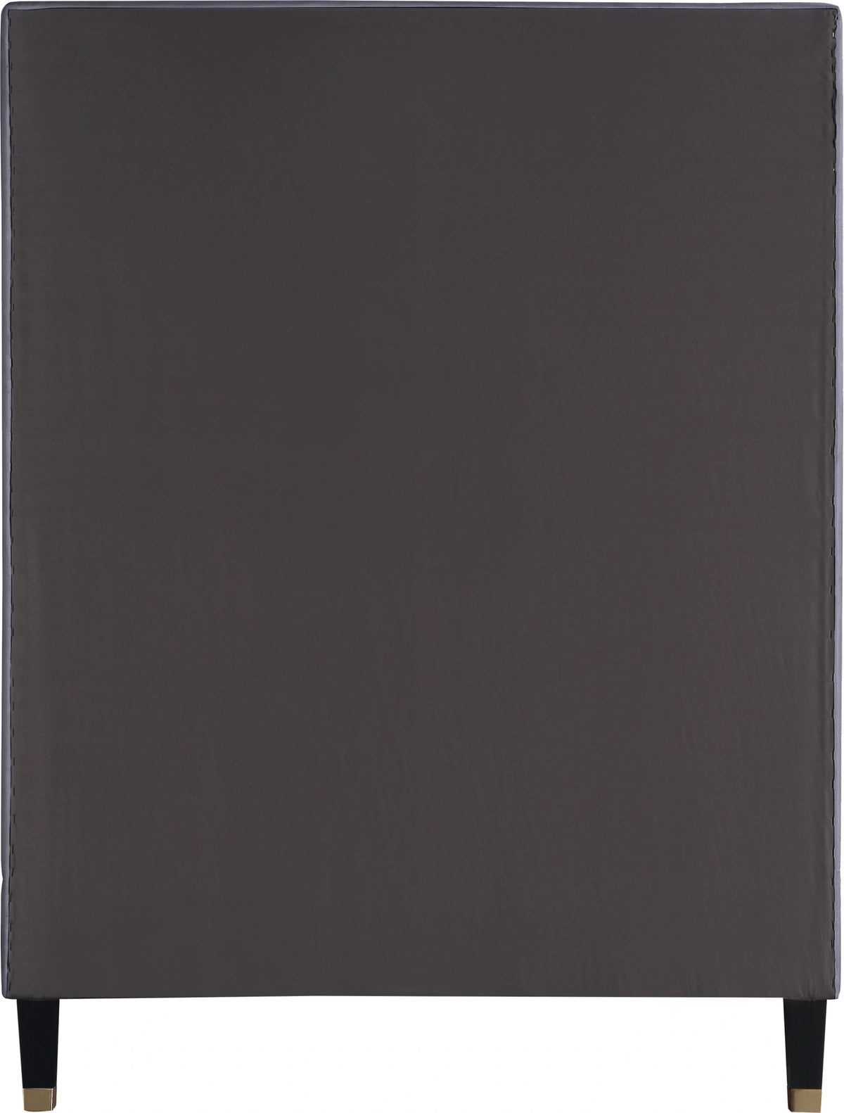 Harlie Grey Velvet Twin Bed