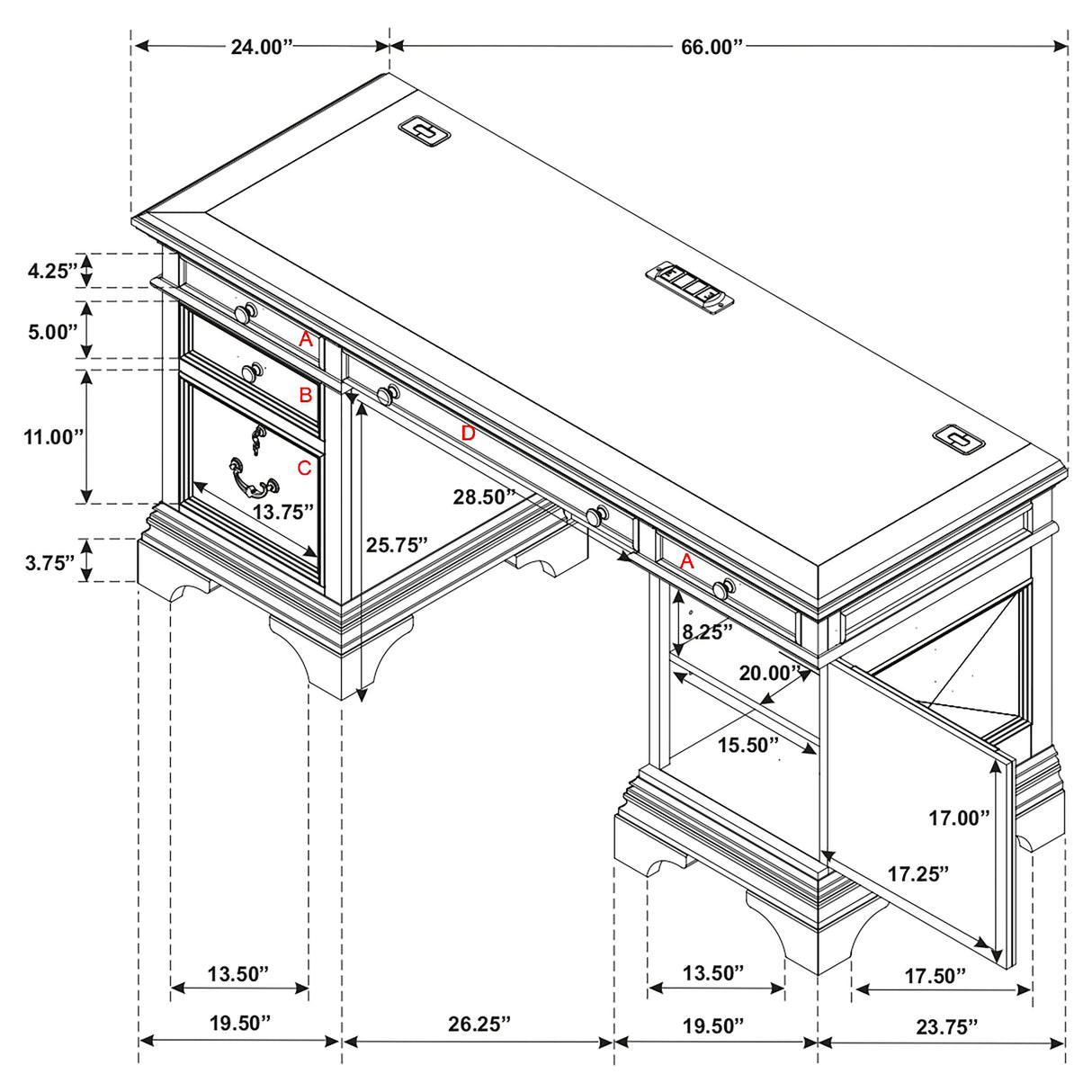 Hartshill Credenza Desk