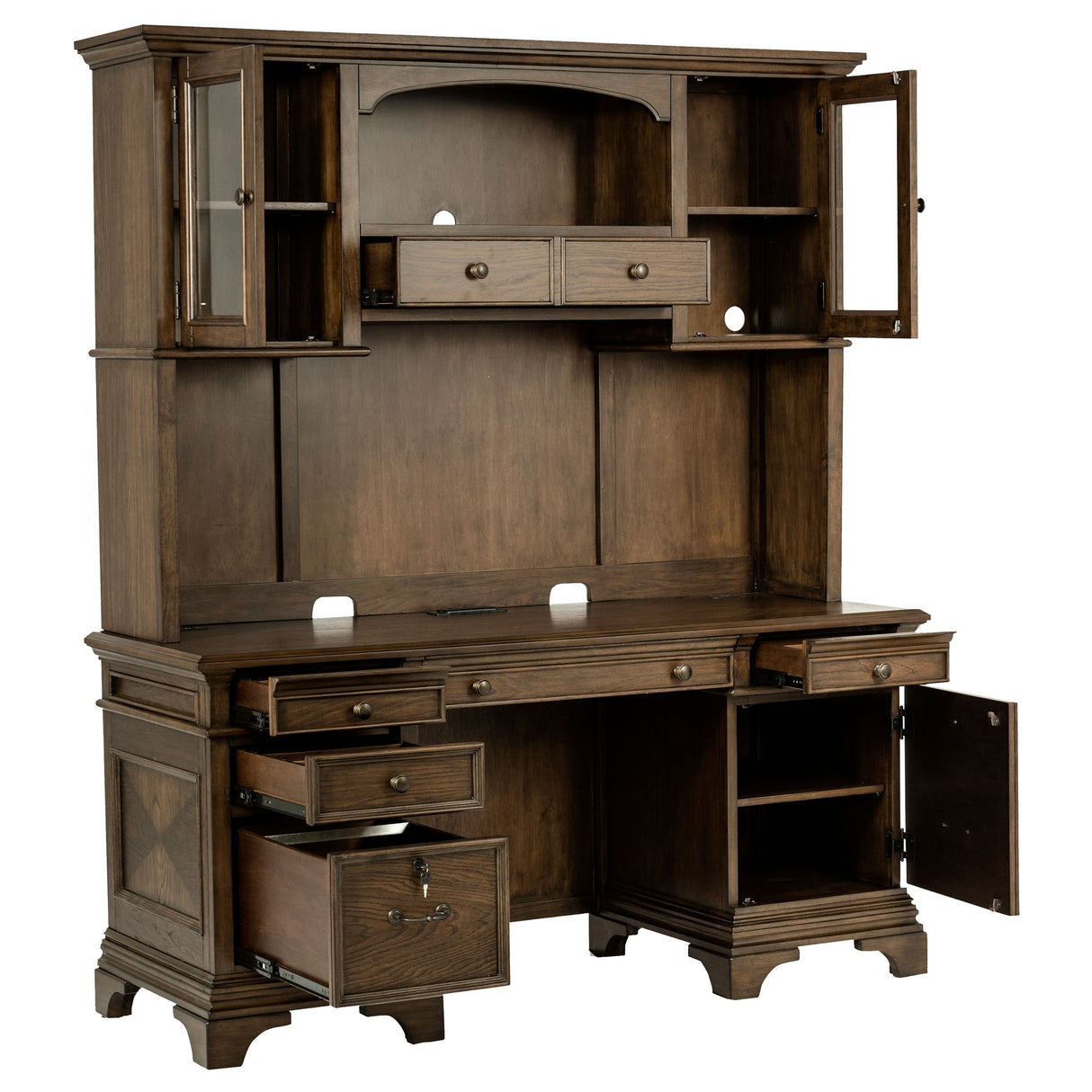 Hartshill Credenza Desk with Hutch - galleria furniture outlet