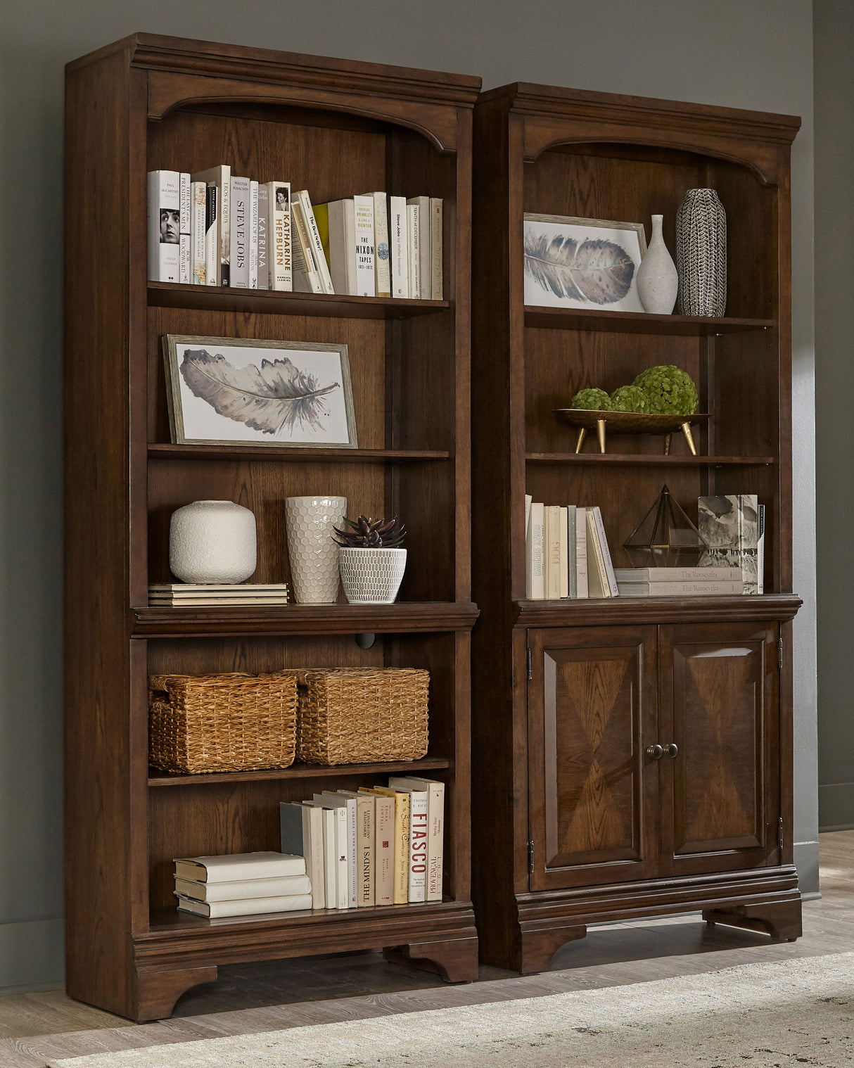Hartshill Bookcase with Cabinet - galleria furniture outlet