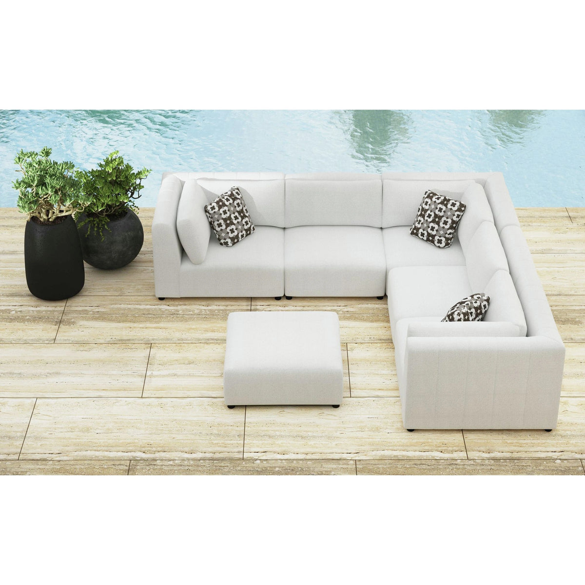 Zandara Modular Armless Chair - Olefin Beige