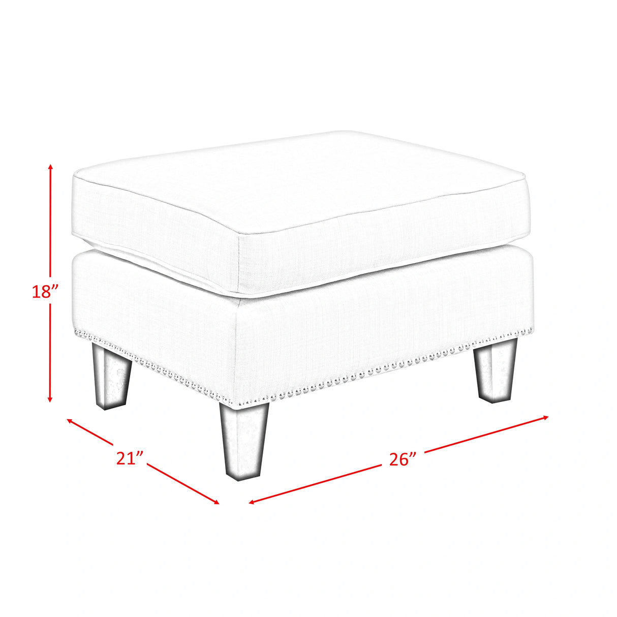Erica 497 Ottoman W/Chrome Nail Heirloom Blue (ISTA 3)