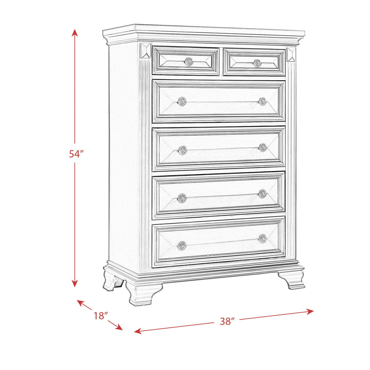 Calloway Chest Antique White Color