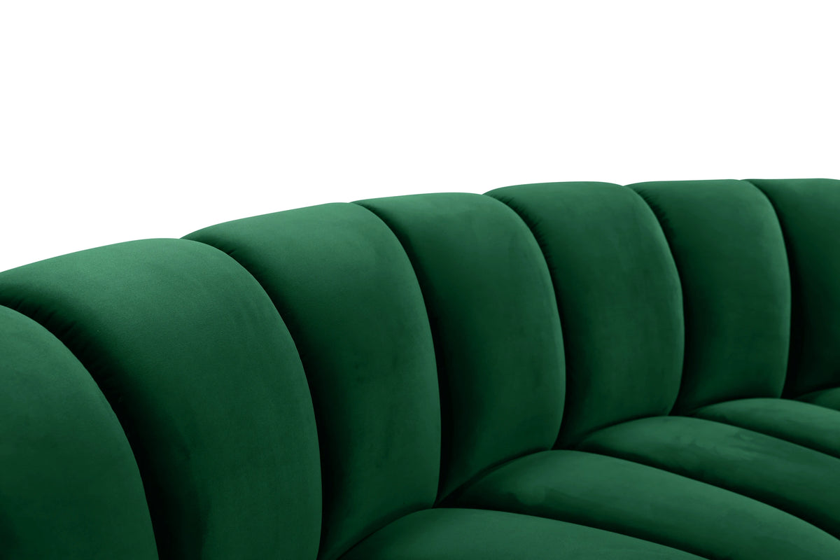 Infinity Green Velvet 3pc. Modular Sectional