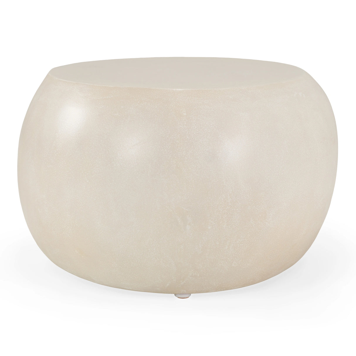 Denny - Modern Beige Fiberform Oval Coffee Table