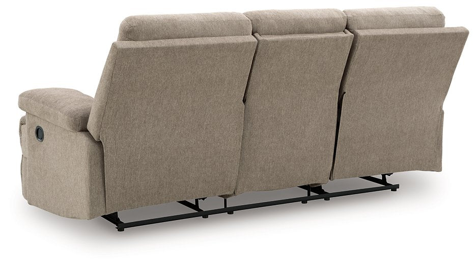 Side-Swipe Reclining Sofa with Drop Down Table - galleria furniture outlet