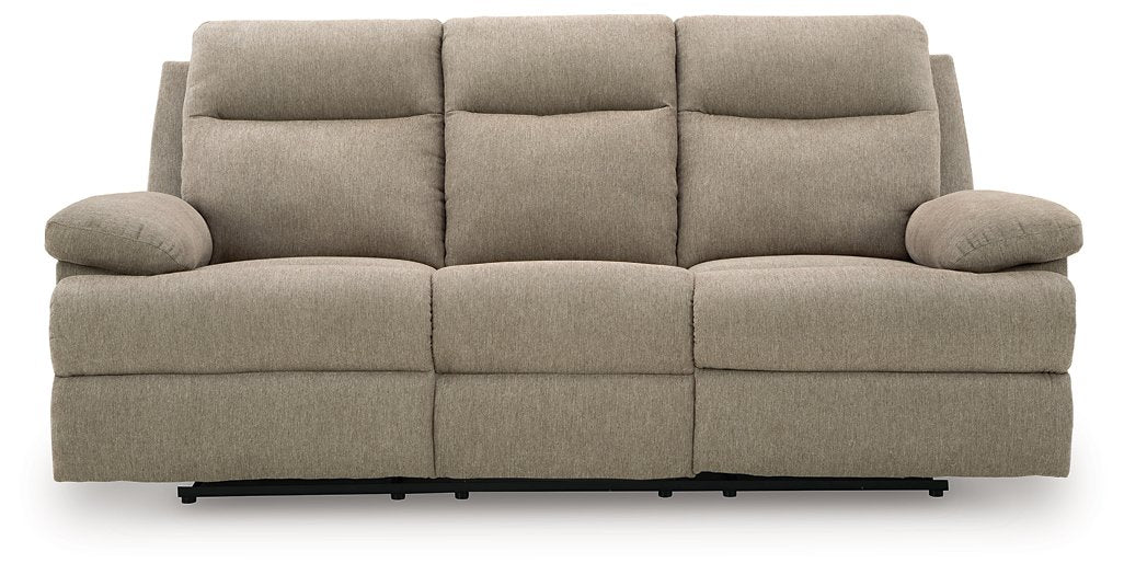 Side-Swipe Reclining Sofa with Drop Down Table - galleria furniture outlet