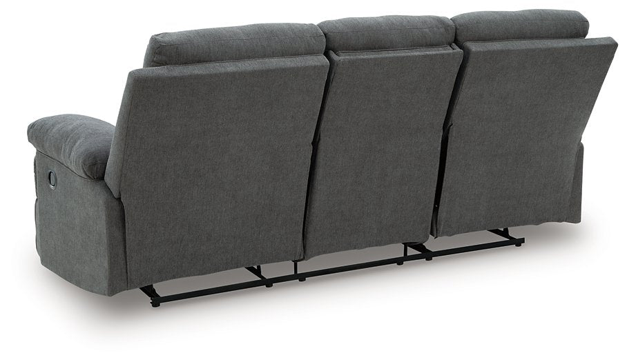 Side-Swipe Reclining Sofa with Drop Down Table - galleria furniture outlet
