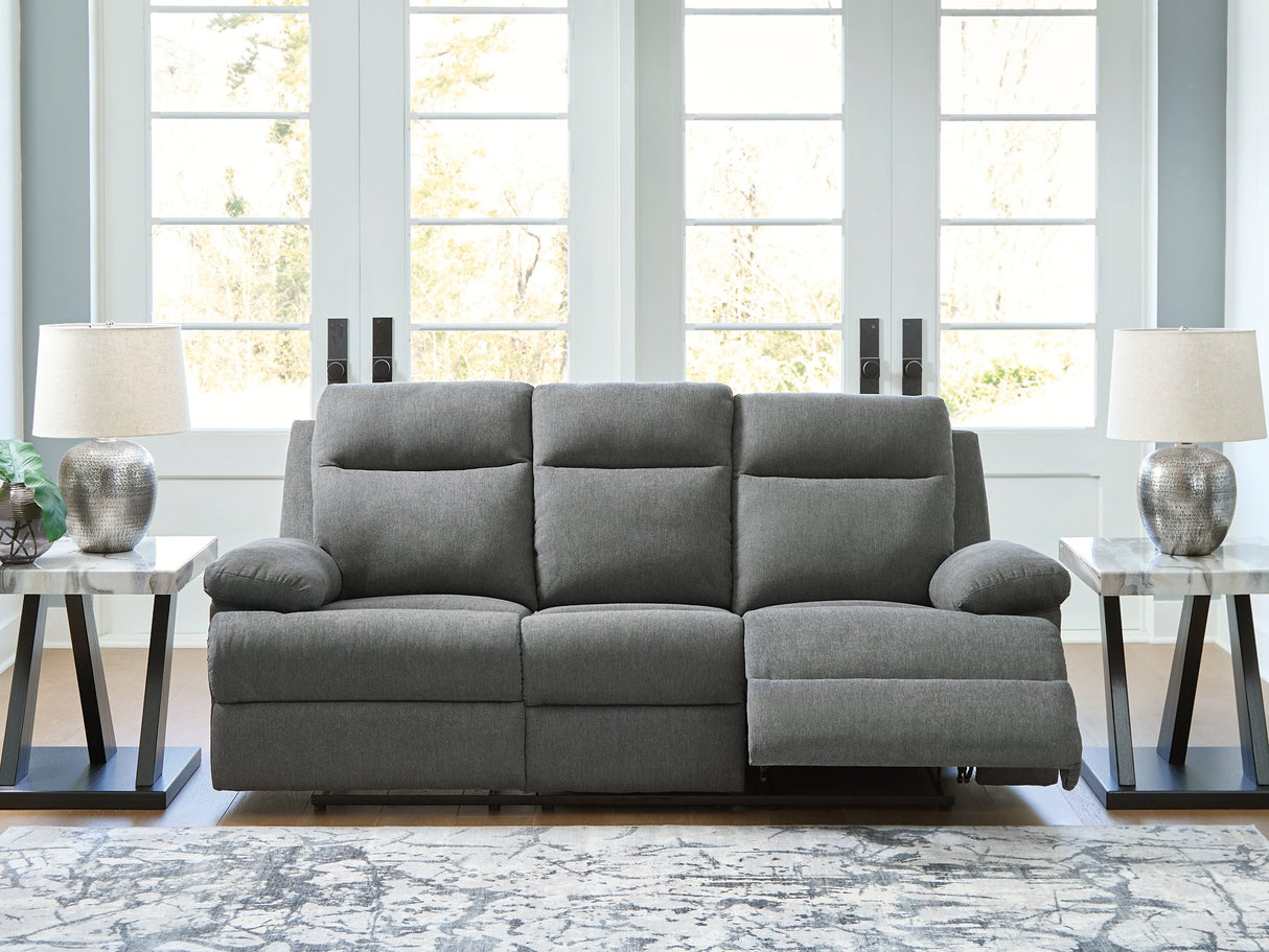 Side-Swipe Reclining Sofa with Drop Down Table - galleria furniture outlet