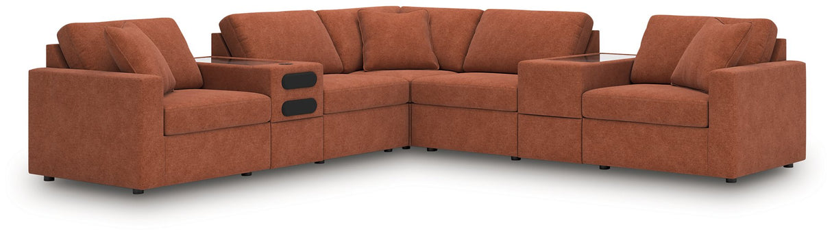Modmax Balanced Sectional with Audio and Storage Consoles - galleria furniture outlet