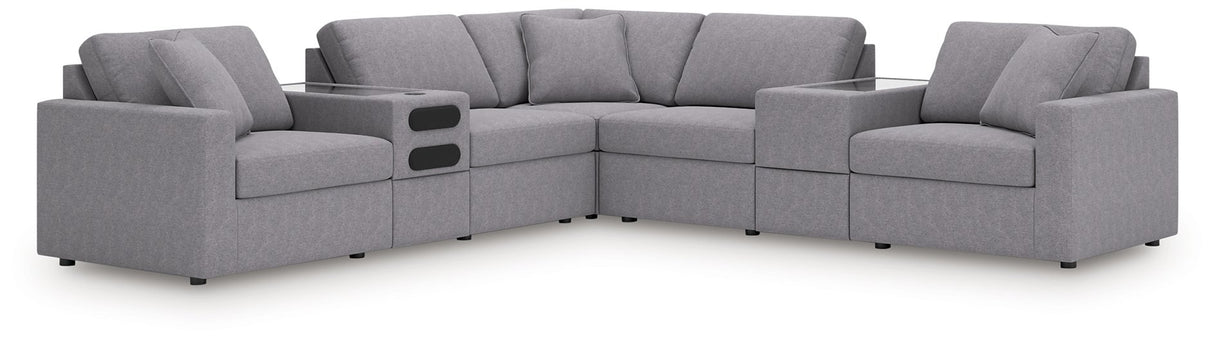 Modmax Balanced Sectional with Audio and Storage Consoles - galleria furniture outlet