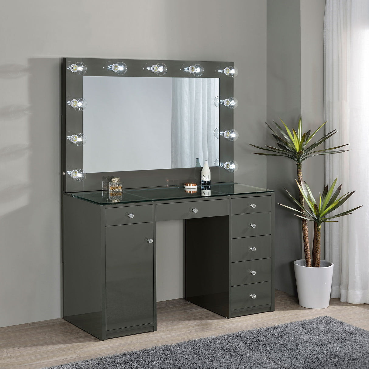 Acena Makeup Vanity Table with LED Mirror