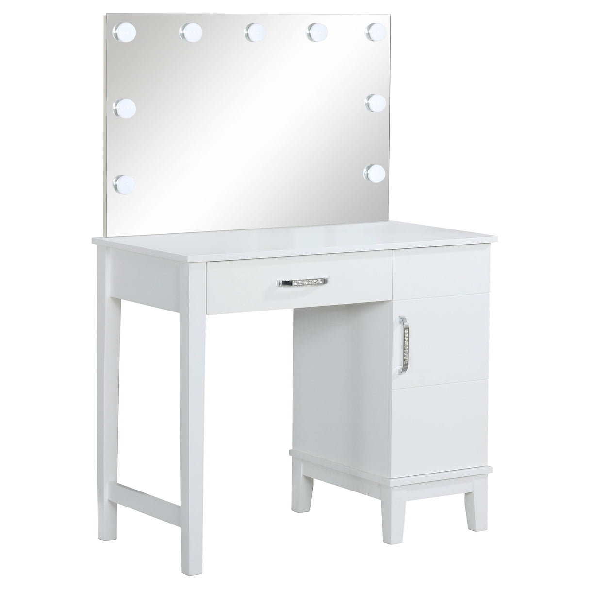 Elijah Makeup Vanity Table with LED Mirror and Stool - galleria furniture outlet