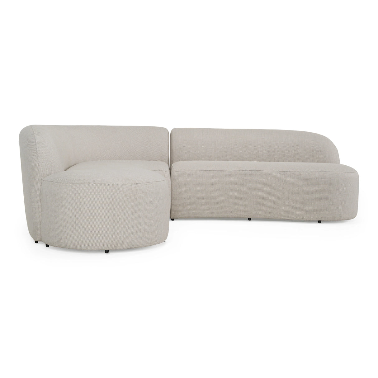 Lucena - Outdoor Oyster Olefin Fabric Curved Sectional Sofa