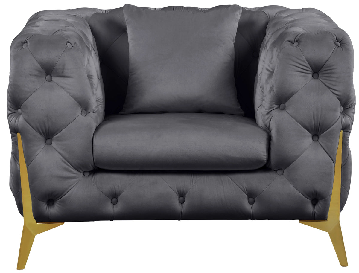Kingdom Grey Velvet Chair