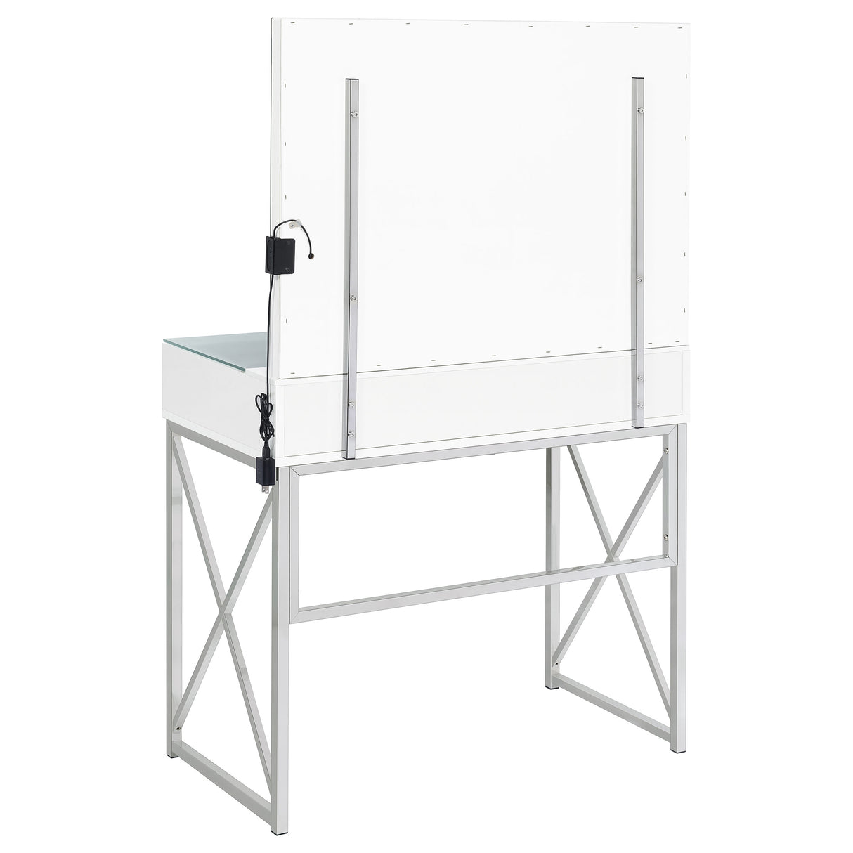 Eliza Makeup Vanity Table with LED Mirror and Stool - galleria furniture outlet