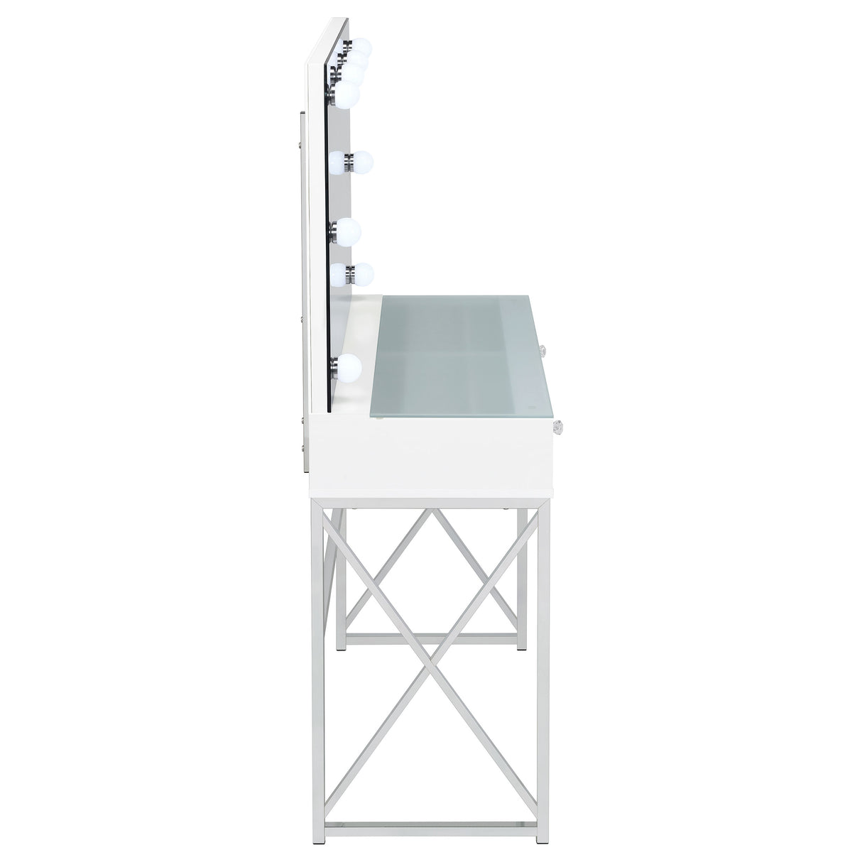 Eliza Makeup Vanity Table with LED Mirror and Stool - galleria furniture outlet