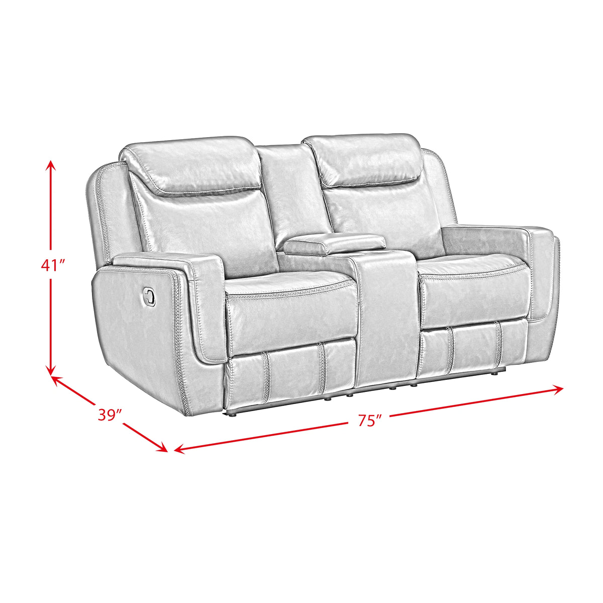 Panther Motion Loveseat with Console in Neono Brown