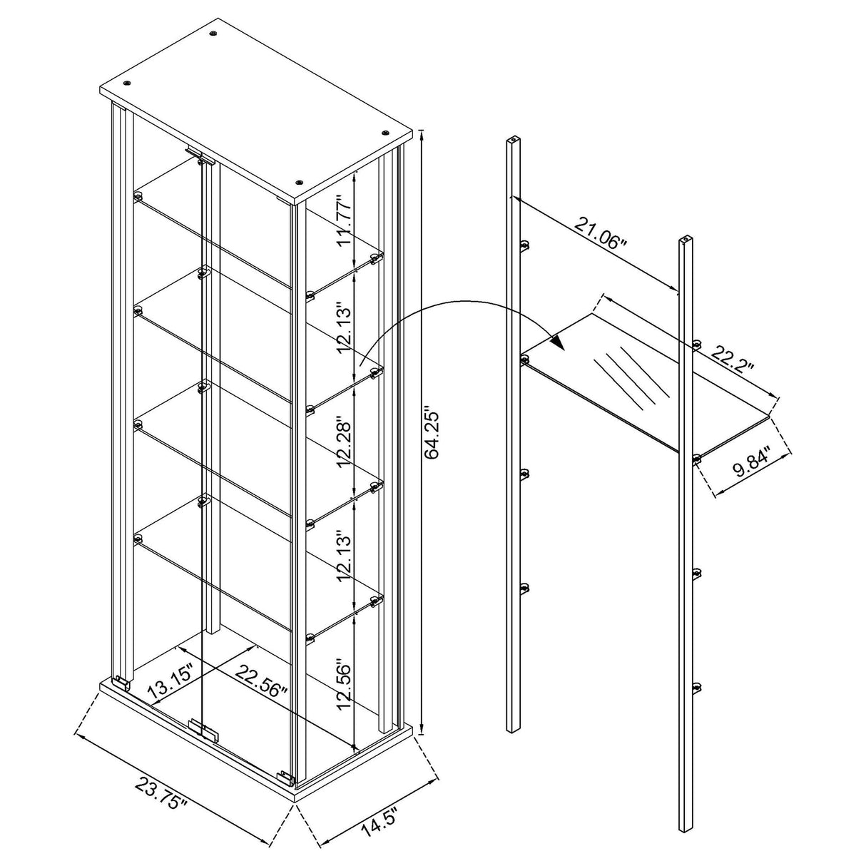 Delphinium Curio Cabinet - galleria furniture outlet