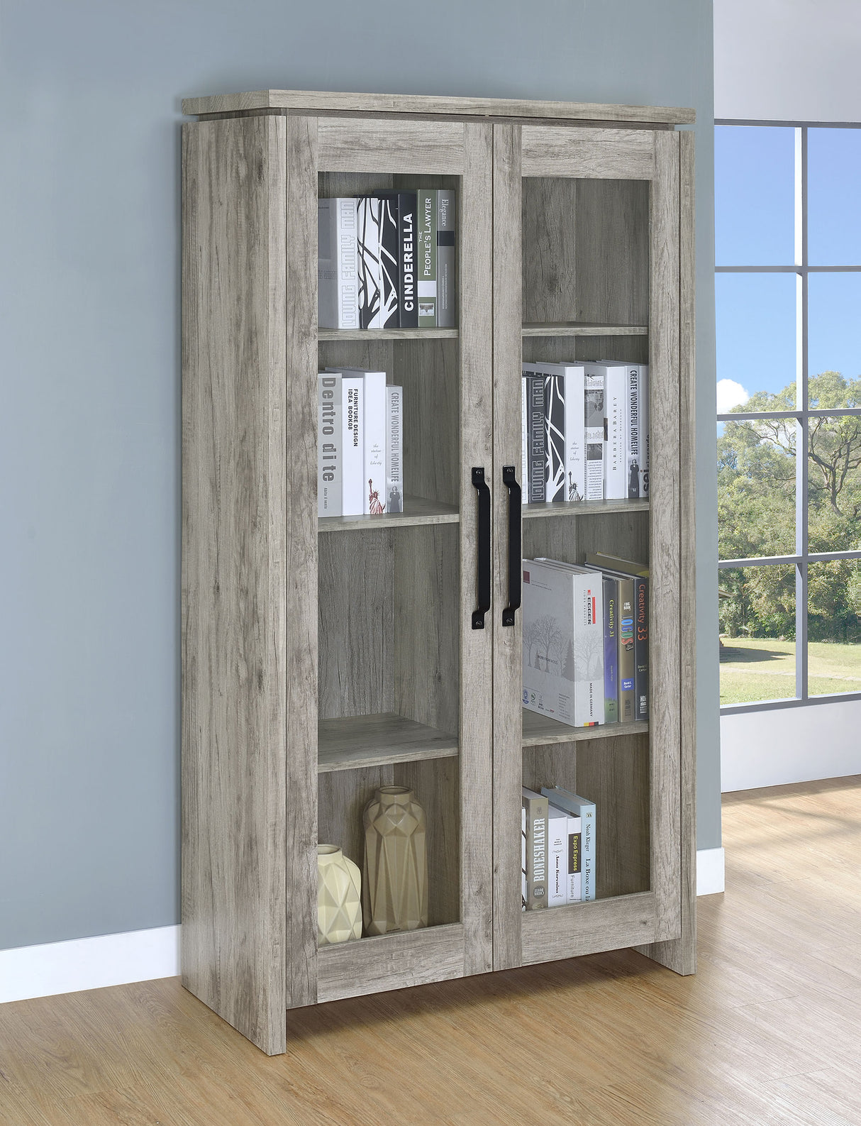 Alejo Tall Display Cabinet - galleria furniture outlet