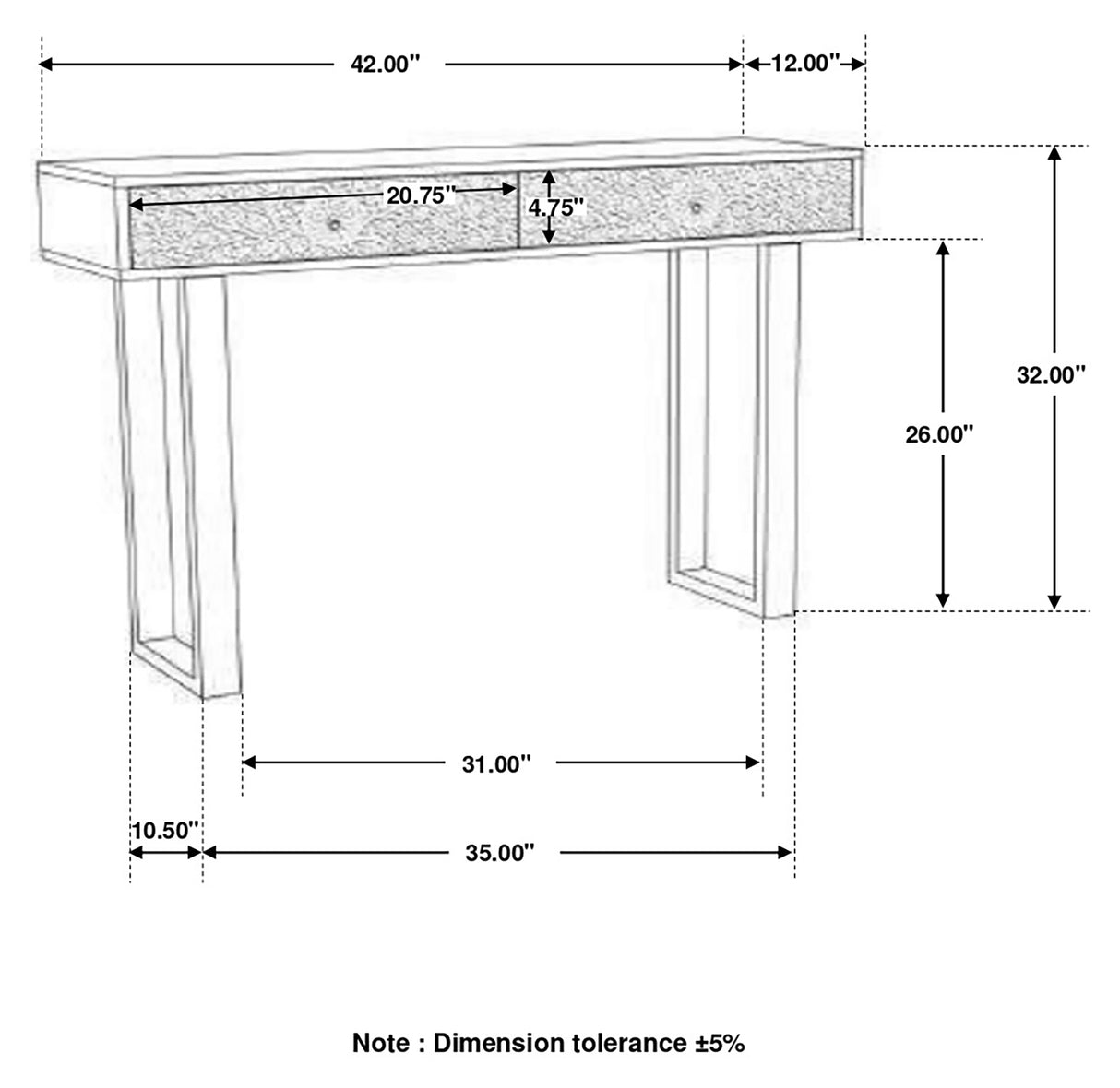 Draco Console Table - galleria furniture outlet