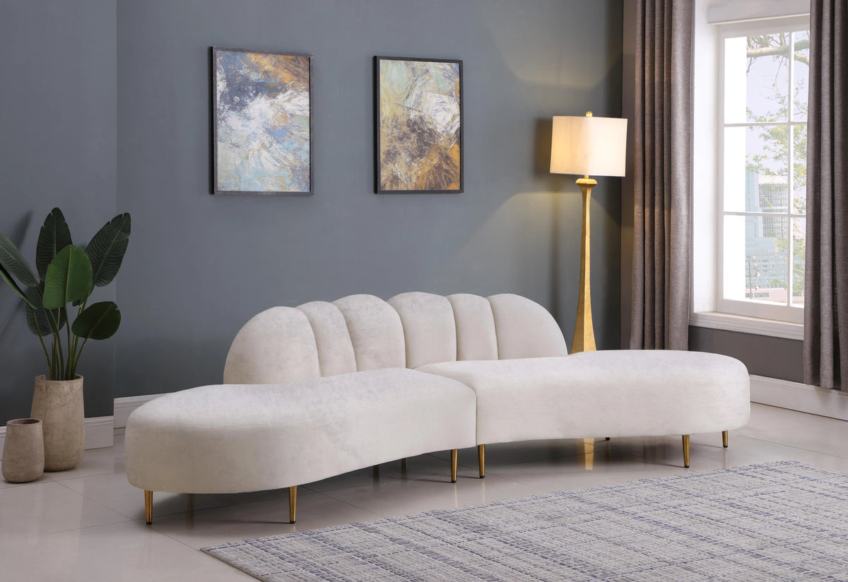Divine Cream Velvet 2pc. Sectional