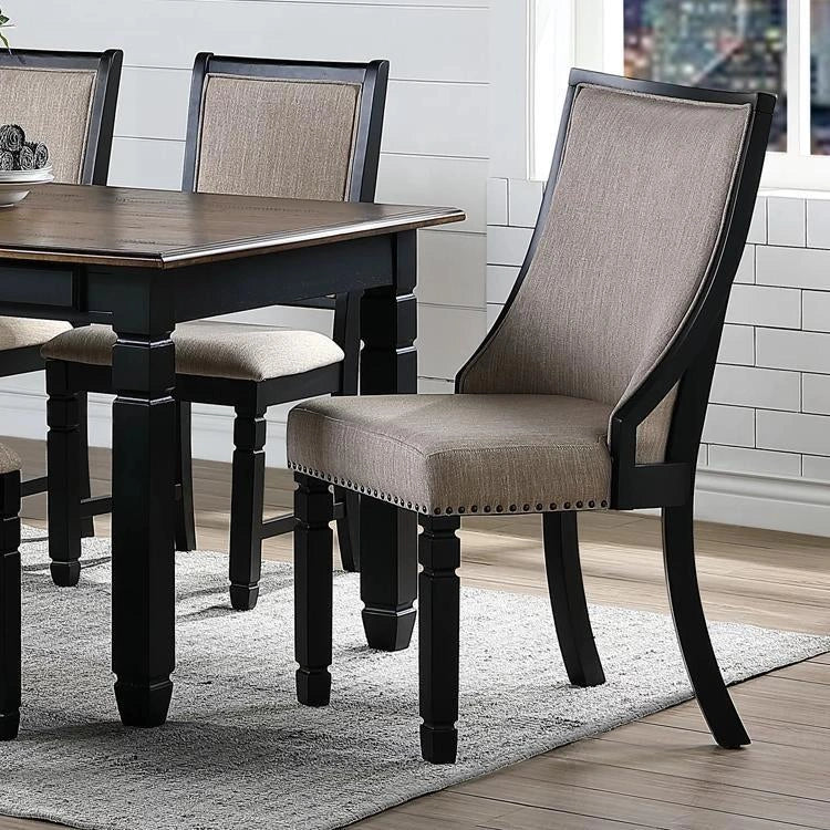 New Classic Furniture Prairie Point Upholstered Arm Chair in Black (Set of 2)