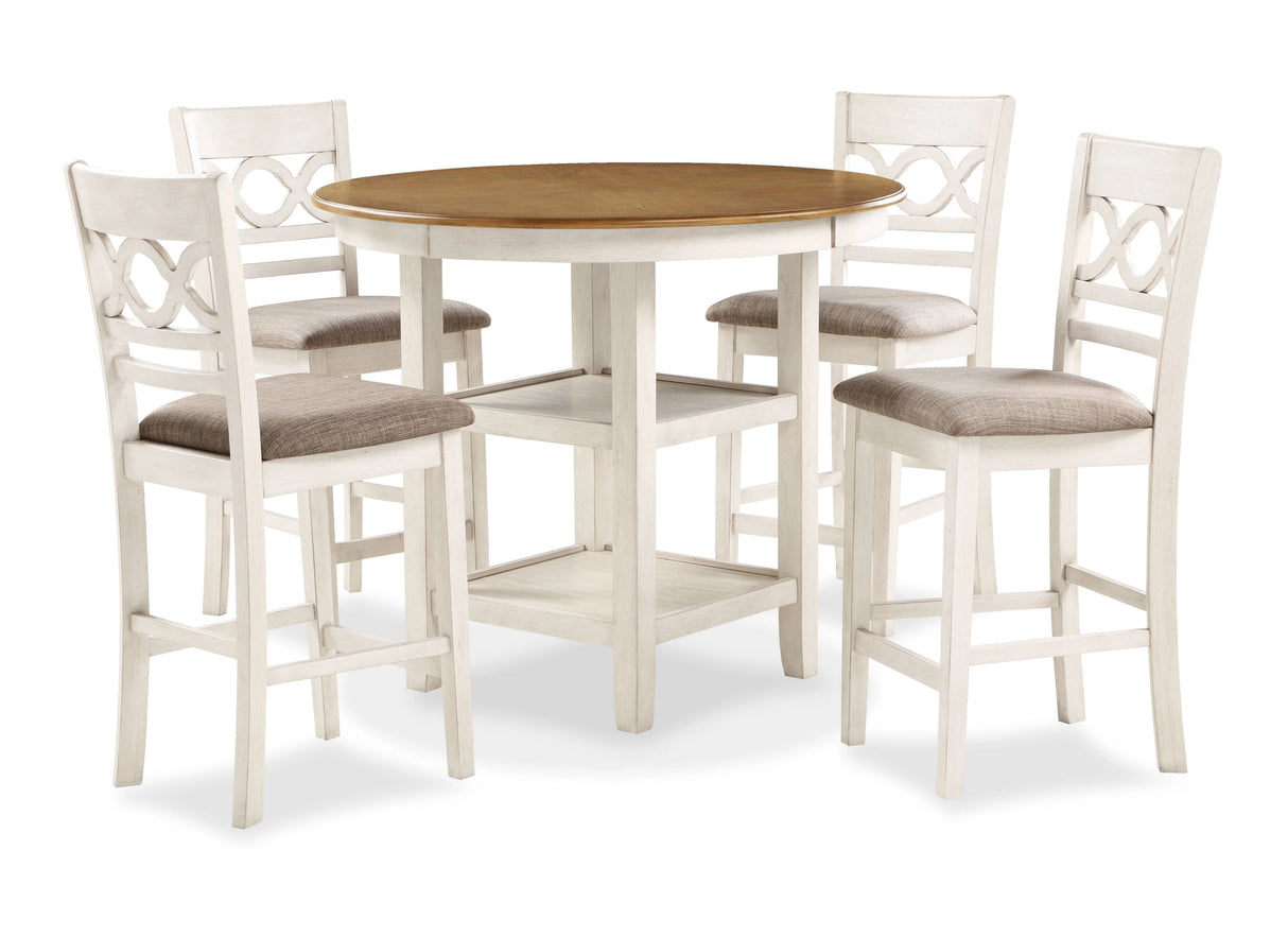 Cori Counter 5 Pc Set-Bisque/Brown