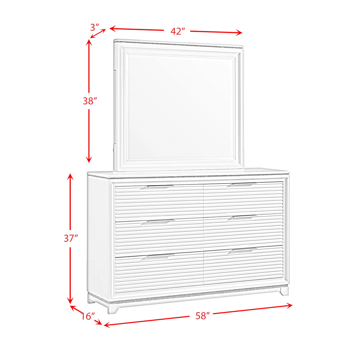 Denmark UPH Bedroom Set with Lights