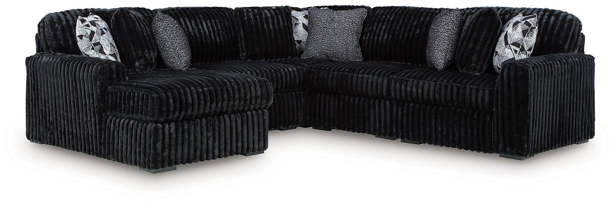 Midnight-Madness Sectional with Chaise - galleria furniture outlet