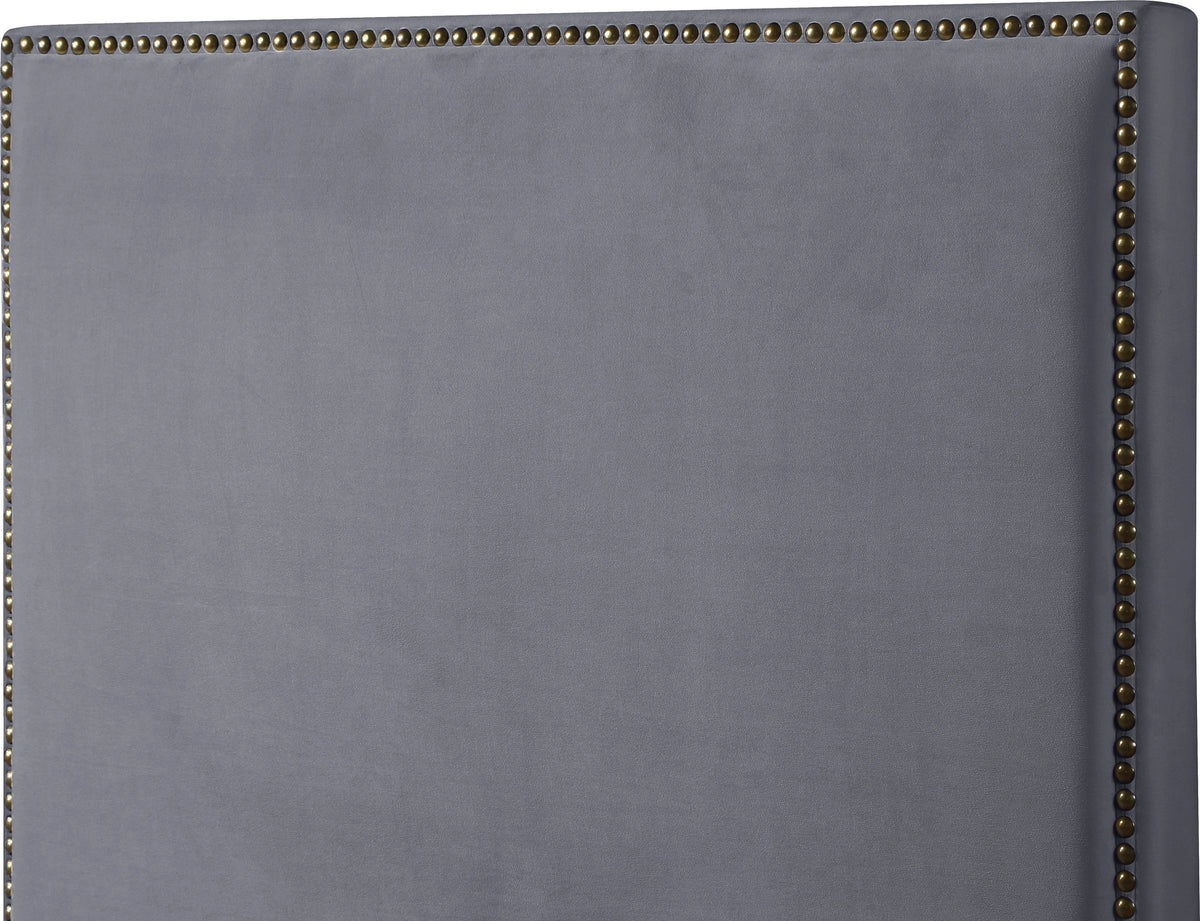 Harlie Grey Velvet Full Bed