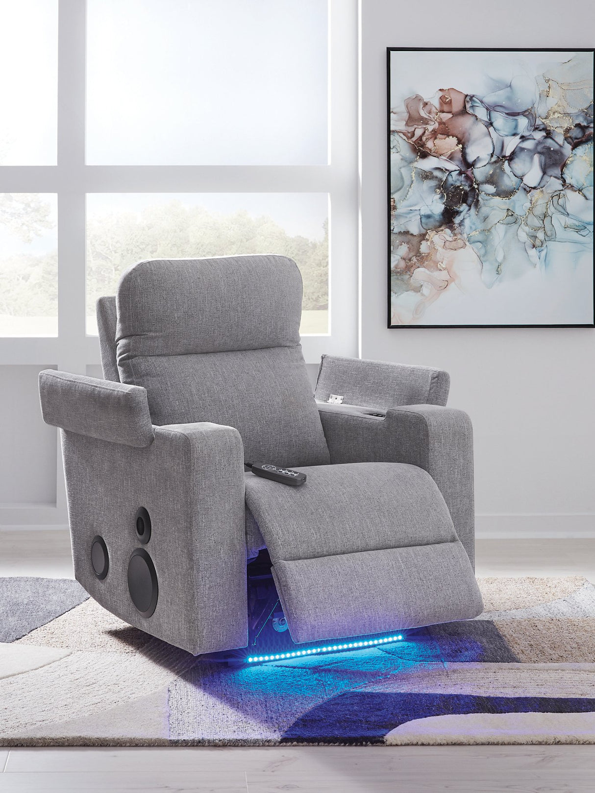 Pineland Power Glider Recliner with Audio System - galleria furniture outlet