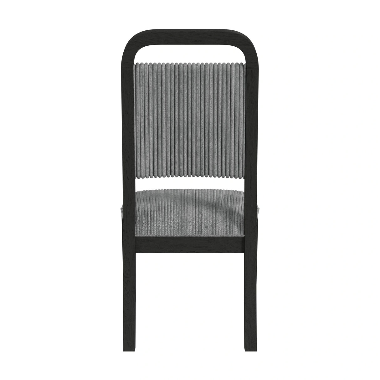 Ridgemont Standard Height Dining Set in Black with Grain-Table and Four Grey Fabric Chairs