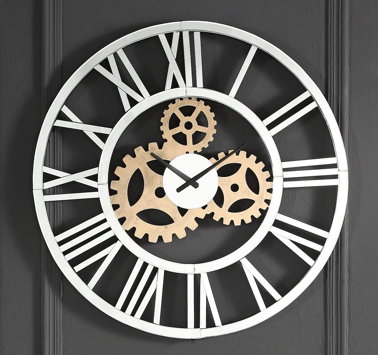 Acilia Mirrored Wall Clock - galleria furniture outlet