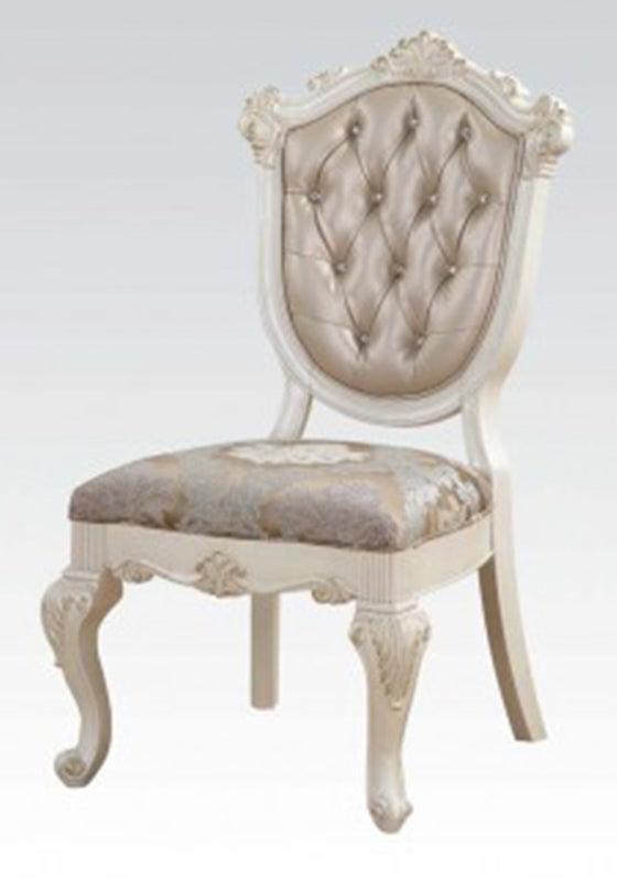 Acme Chantelle Side Chair in Rose Gold and Pearl White (Set of 2) 63542 - galleria furniture outlet