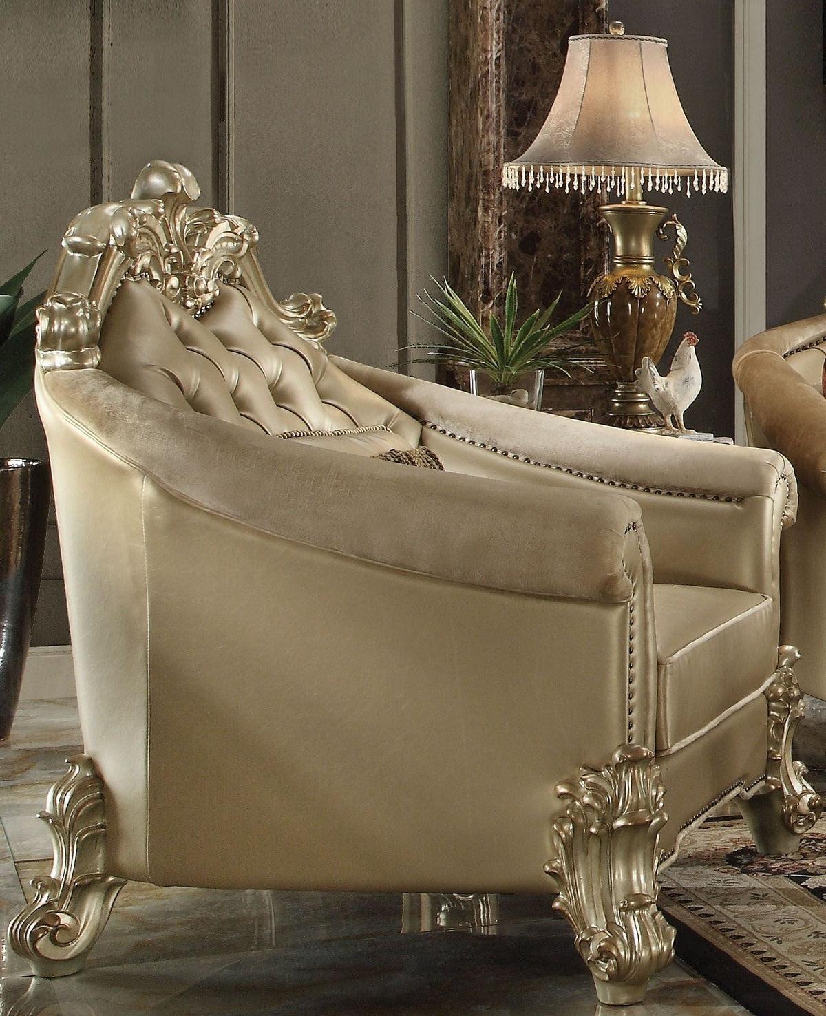 Acme Dresden Living Room Chair in Gold Patina 53122 - galleria furniture outlet