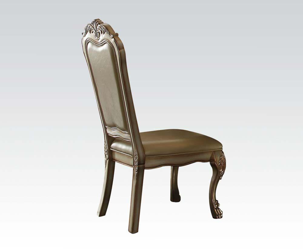 Acme Dresden Side Chair in Gold Patina (Set of 2) - galleria furniture outlet